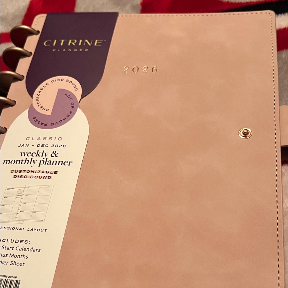 2026 Weekly & Monthly Planner - Soft Pink